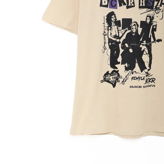Rock band print short-sleeved T-shirt