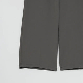 Pleated straight-leg slacks