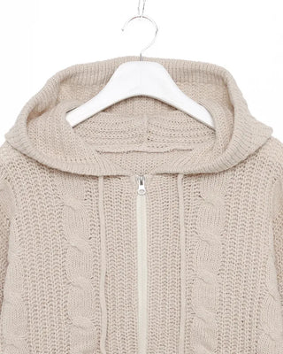 Hooded knit zip-up