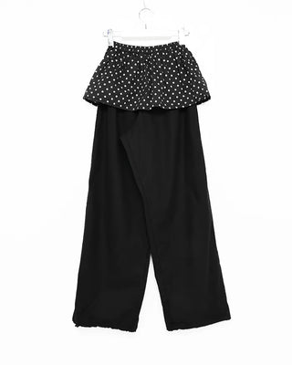 Polka Dot Skirt Layered Cotton Pants