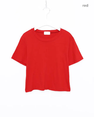 Round Simple Crop Short Sleeve T-Shirt