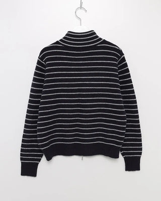 Striped knit zip-up