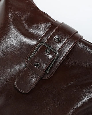 Buckle Leather Shoulder Bag