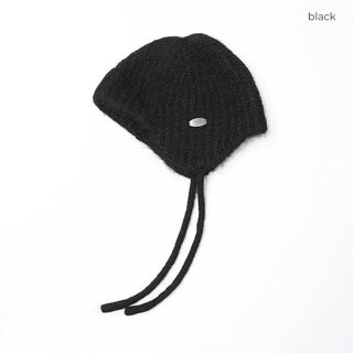 Knitted strap earmuff beanie