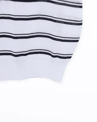 Two-tone short-sleeved knit