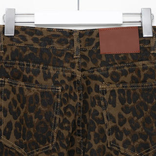 Leopard print cotton pants