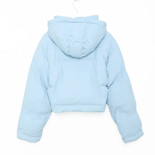Colorful Hooded Cropped Padded Jumper
