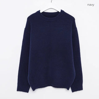 Drop Shoulder Oversized Round Knit
