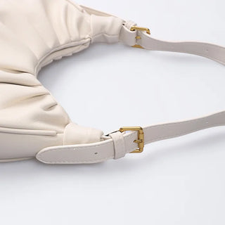 Shirring detail shoulder bag