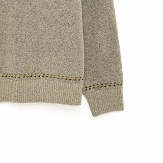 (Unisex) Jacquard Henley Neck Knit