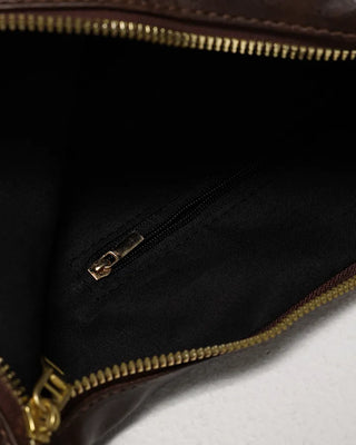Leather stitch shoulder bag