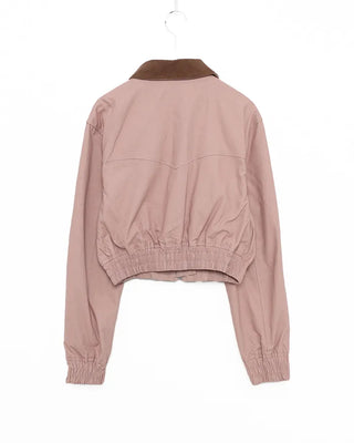 Slash pocket two-tone double-zip jacket