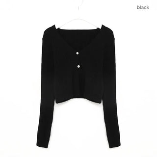 2-button V-neck cardigan