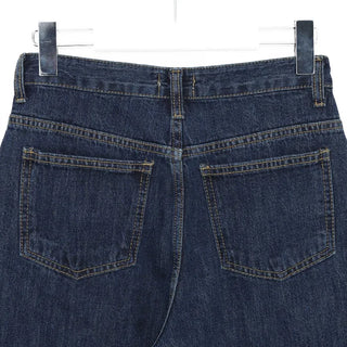 Blue denim wide-leg pants