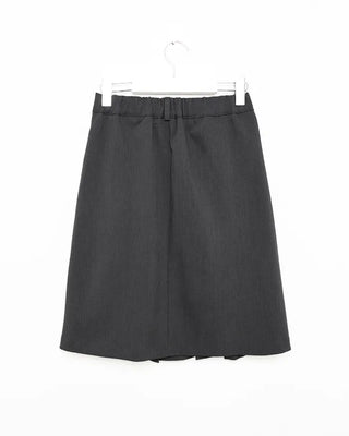 Banded pleated midi skirt