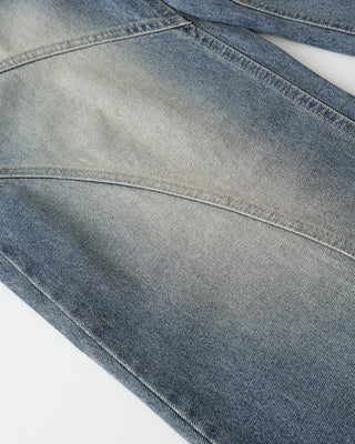 (ORIGINAL) Double Unique Seam Wide Denim Pants