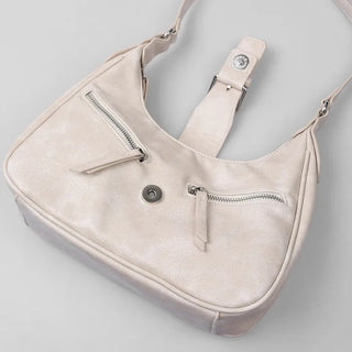 Buckle Zipper Shoulder Bag
