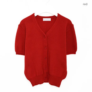 V-neck knit cardigan
