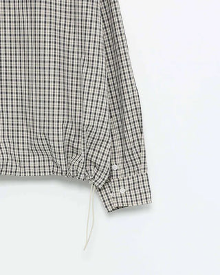 Gingham check oversized hoodie shirt