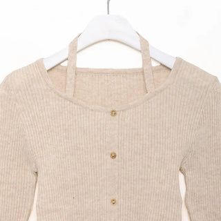 Ribbed halter neck knit
