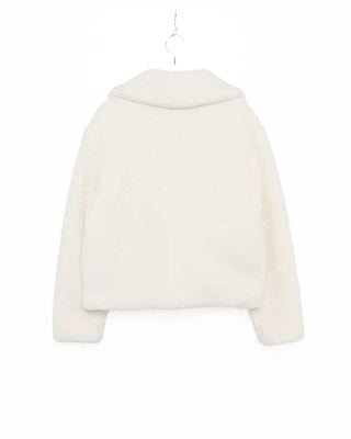 Loose-fitting colored fur jacket