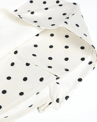 Polka dot satin mini skirt