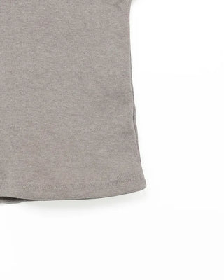 Lace layered neck French T-shirt