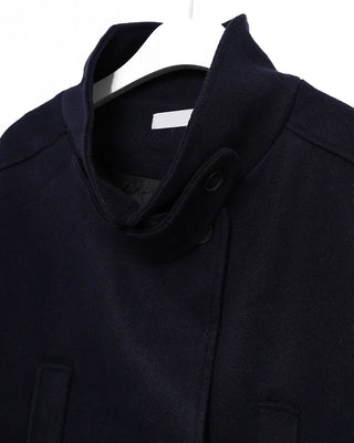 Throat latch quilted inner midi reef coat