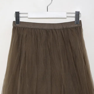 Chiffon wrinkle long skirt