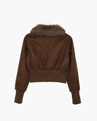 Layered Fur Mouton Jacket