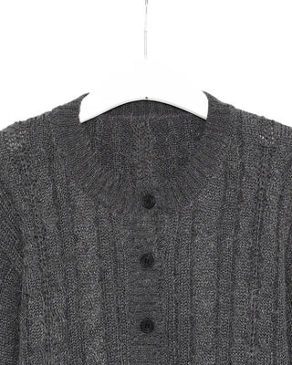 Cable Round Neck Cropped Cardigan