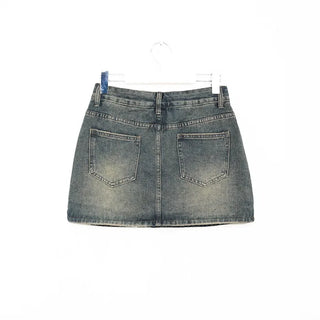 denim mini skirt