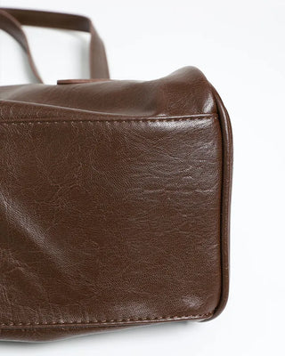 Square leather shoulder bag