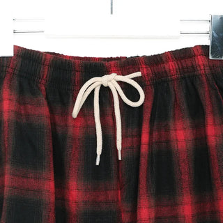 Tone-on-tone check banding pants