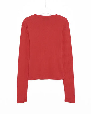 Round perforated long-sleeved T-shirt