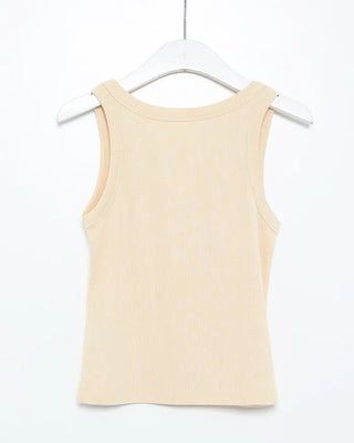 U-neck cropped ribbed tank top