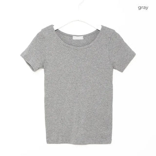 Basic slim plain short-sleeved T-shirt