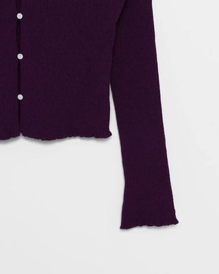 Walnut Button Short Knit Cardigan