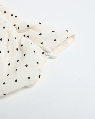 Polka dot off-shoulder blouse