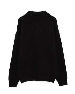 Soft polo knit cardigan