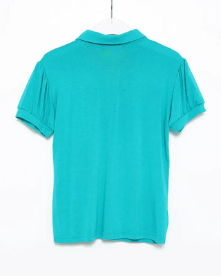 Colored neck puff sleeve shirt