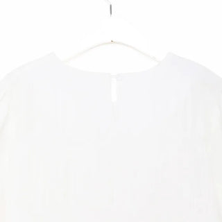 Pleated short-sleeved blouse