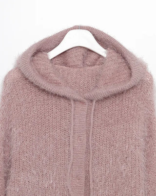 Hairy Knit Drop Shoulder Hoodie
