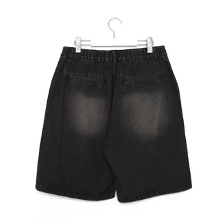 Washed Bermuda denim pants