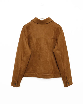 Suede color pocket point jacket