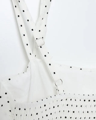 Scarf set with polka dot design sleeveless top