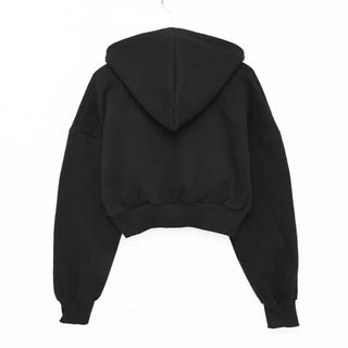 Basic Cropped Hooded Zip-Up