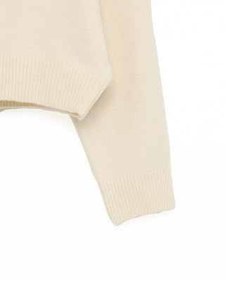 Ribbed back ribbon string long-sleeve knit