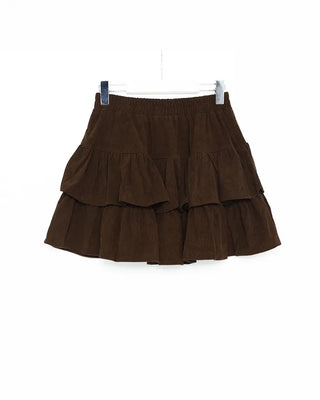 Corduroy tiered mini skirt