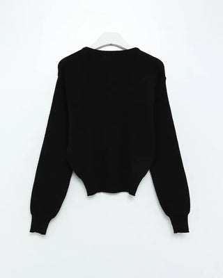 Round neck knit cardigan